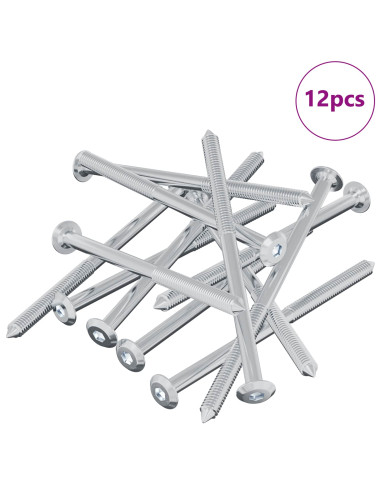 Vite 12 pcs Argento M6 x 100 mm Acciaio