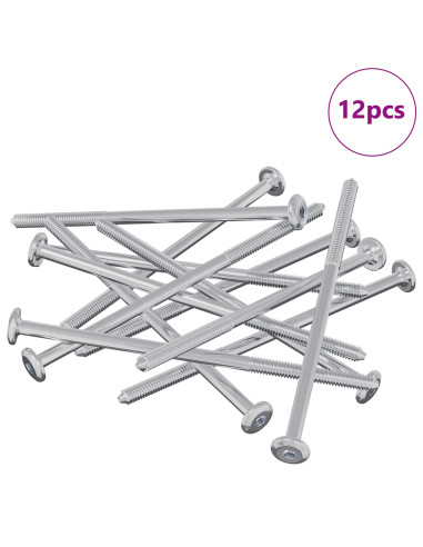 Vite 12 pcs Argento M6 x 120 mm Acciaio