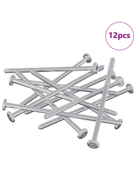 Vite 12 pcs Argento M6 x 120 mm Acciaio
