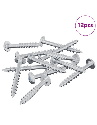 Vite 12 pcs Argento 9,8 x 35 mm Ferro