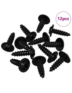 Chiodo autofilettante 12 pcs Nero 3,5 x 12 mm Ferro 2
