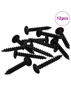 Chiodo autofilettante 12 pcs Nero 4 x 25 mm Acciaio 2