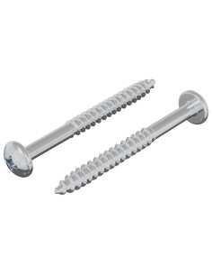 Vite in Legno 2 pcs Argento 9,8 x 53 mm Acciaio 2