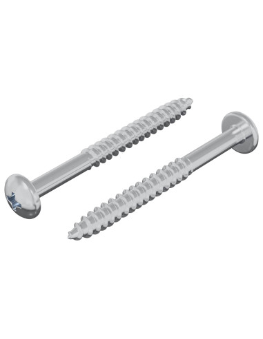 Vite in Legno 2 pcs Argento 9,8 x 53 mm Acciaio