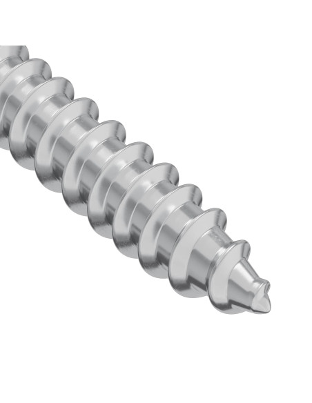Vite in Legno 12 pcs Argento 9,8 x 53 mm Acciaio