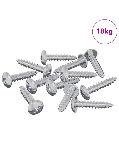 Viti in Legno 10976 pcs Argento Acciaio