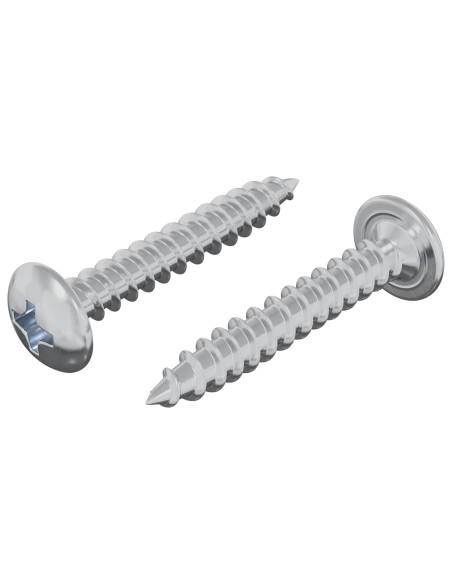 Viti in Legno 2 pcs Argento M4 x 25 mm Acciaio