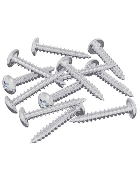 Viti in Legno 12 pcs Argento M4 x 25 mm Acciaio