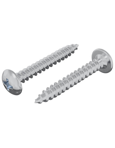 Viti in Legno 2 pcs Argento M4 x 28 mm Acciaio