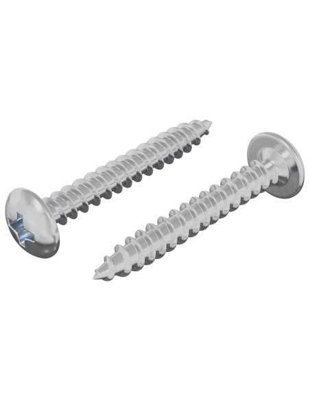 Viti in Legno 2 pcs Argento M4 x 28 mm Acciaio