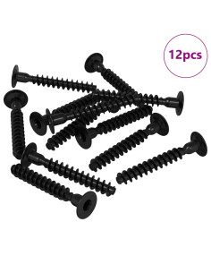 Vite a testa esagonale 12 pcs Nero M5 x 40 mm Ferro 2