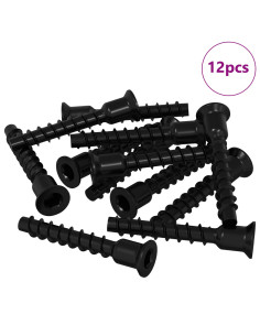 Vite a testa esagonale 12 pcs Nero 7 x 40 mm Ferro 2