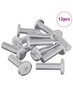 Vite 12 pcs Argento 8 x 25 mm Acciaio 2