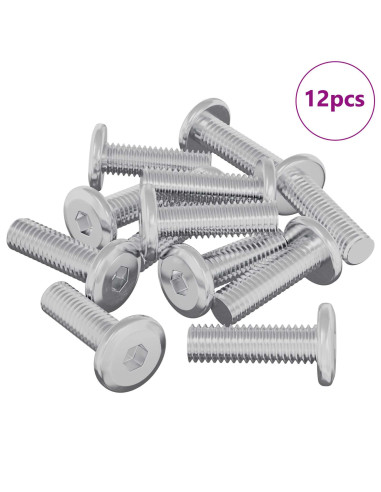 Vite 12 pcs Argento 8 x 25 mm Acciaio
