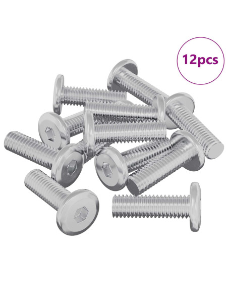 Vite 12 pcs Argento 8 x 25 mm Acciaio
