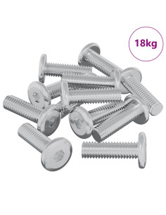 Vite 1593 pcs Argento 8 x 25 mm Acciaio 2