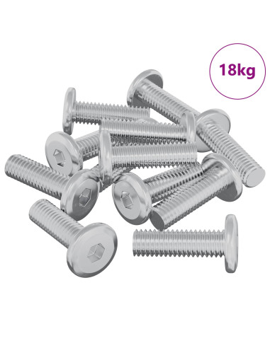 Vite 1593 pcs Argento 8 x 25 mm Acciaio
