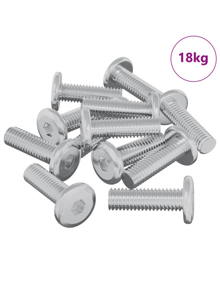 Vite 1593 pcs Argento 8 x 25 mm Acciaio
