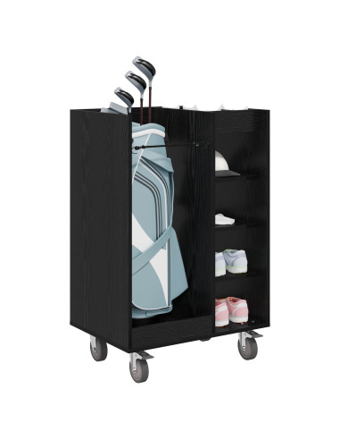 Armadio per Golf con ruota Rovere Nero 65 x 45 x 98 cm