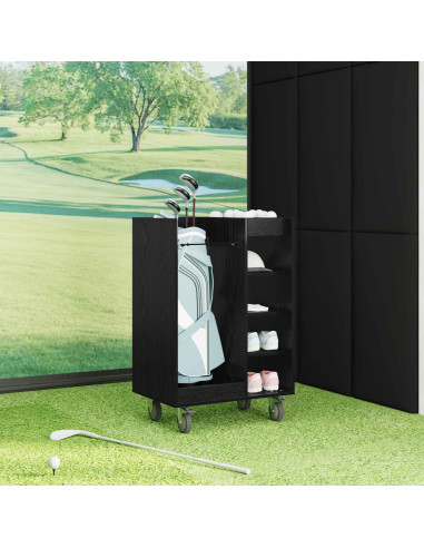 Armadio per Golf con ruota Rovere Nero 65 x 45 x 98 cm