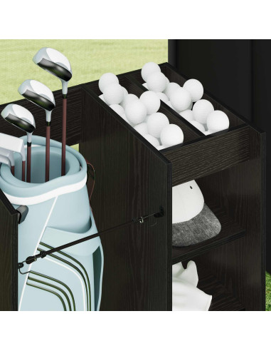 Armadio per Golf con ruota Rovere Nero 65 x 45 x 98 cm
