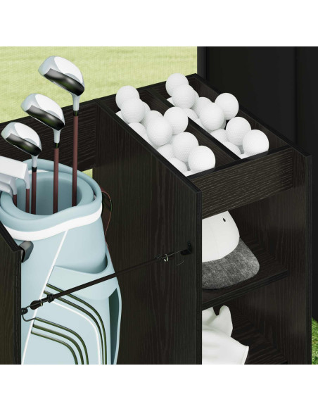 Armadio per Golf con ruota Rovere Nero 65 x 45 x 98 cm