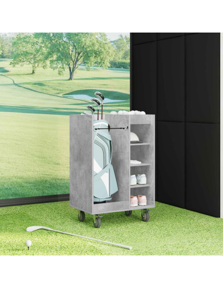 Armadio per Golf con ruota Grigio cemento 65 x 45 x 98 cm