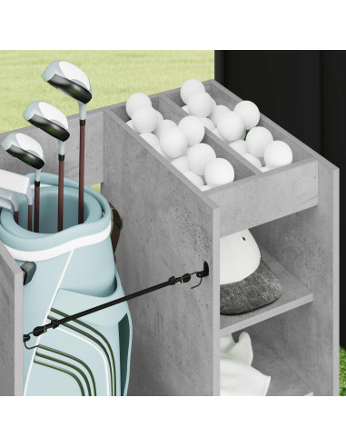 Armadio per Golf con ruota Grigio cemento 65 x 45 x 98 cm