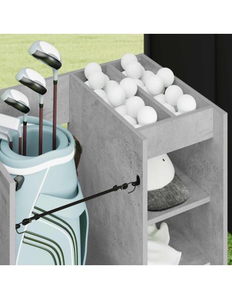 Armadio per Golf con ruota Grigio cemento 65 x 45 x 98 cm