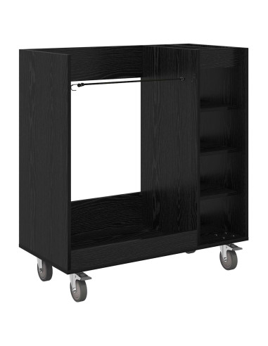 Armadio per Golf con ruota Rovere Nero 90 x 45 x 98 cm