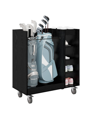 Armadio per Golf con ruota Rovere Nero 90 x 45 x 98 cm