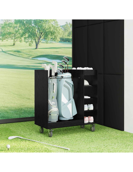 Armadio per Golf con ruota Rovere Nero 90 x 45 x 98 cm