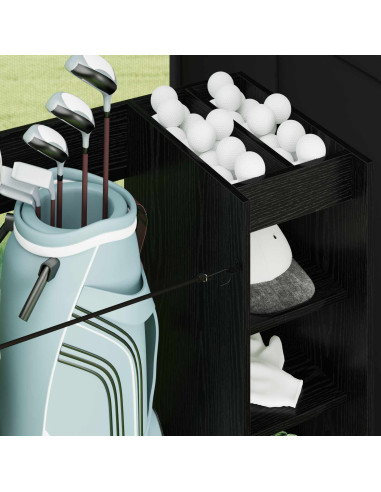Armadio per Golf con ruota Rovere Nero 90 x 45 x 98 cm