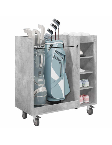 Armadio per Golf con ruota Grigio cemento 90 x 45 x 98 cm