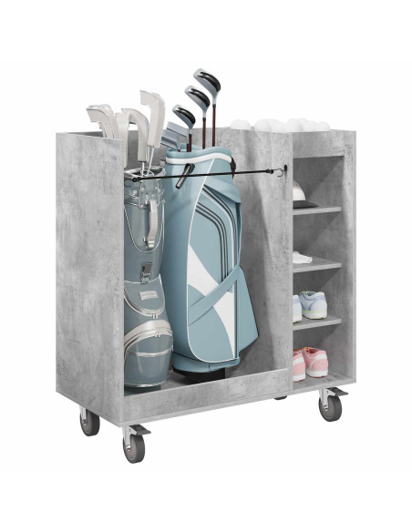 Armadio per Golf con ruota Grigio cemento 90 x 45 x 98 cm