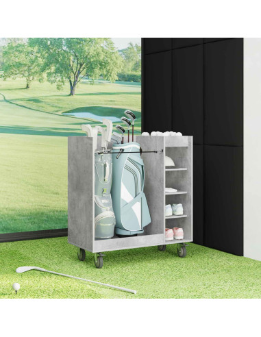 Armadio per Golf con ruota Grigio cemento 90 x 45 x 98 cm
