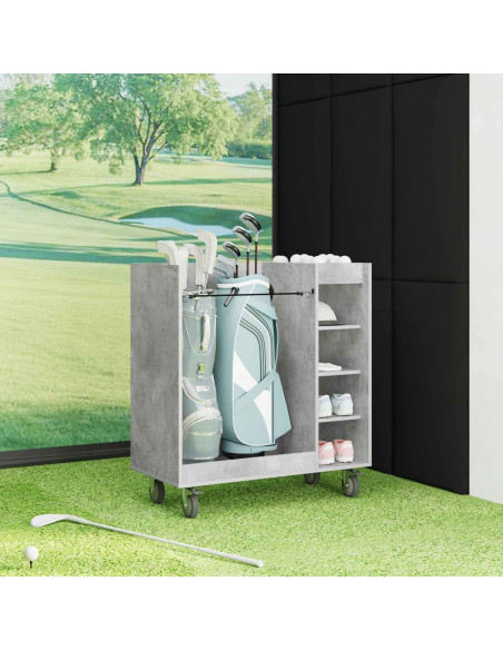Armadio per Golf con ruota Grigio cemento 90 x 45 x 98 cm
