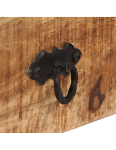 Mobile Porta TV in Legno Massello di Mango 120x30x40 cm 2