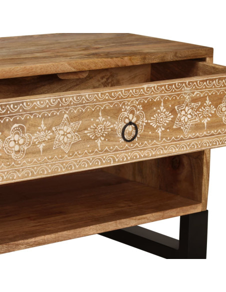 Mobile Porta TV in Legno Massello di Mango 120x30x40 cm