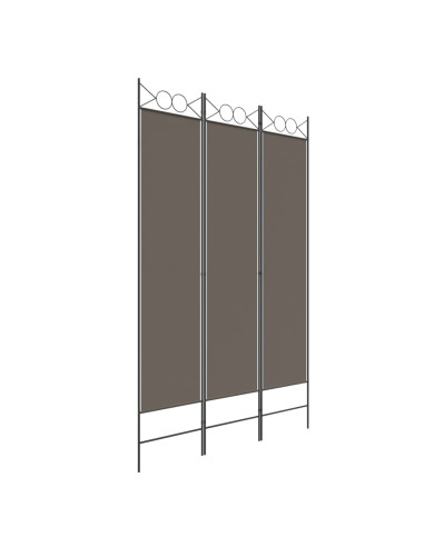Divisorio a 3 Pannelli Antracite 120x220 cm in Tessuto