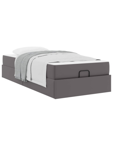 Struttura letto con materasso con materasso 2 pcs Grigio PVC