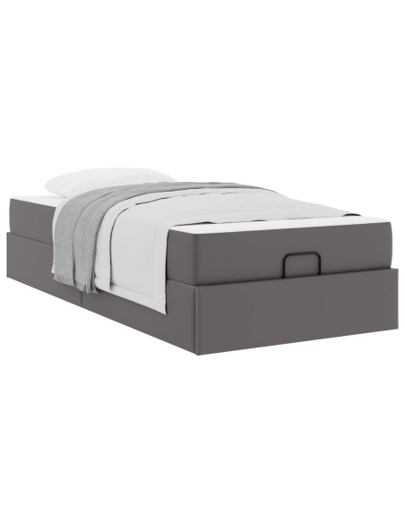 Struttura letto con materasso con materasso 2 pcs Grigio PVC