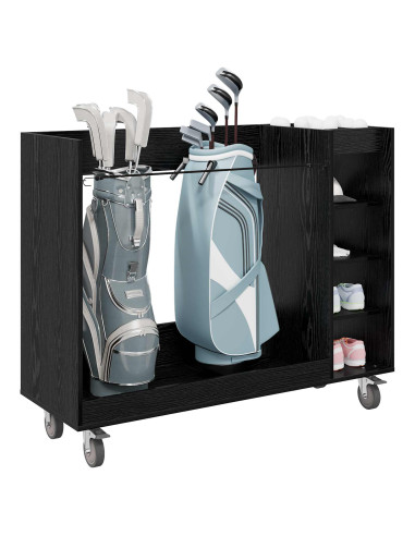 Armadio per Golf con ruota Rovere Nero 120 x 45 x 98 cm