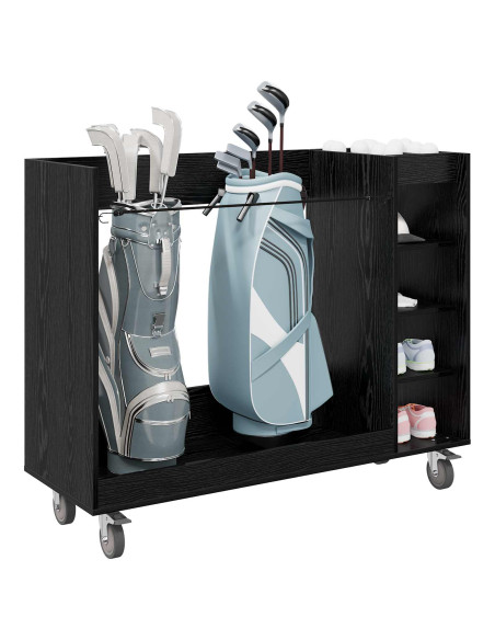 Armadio per Golf con ruota Rovere Nero 120 x 45 x 98 cm