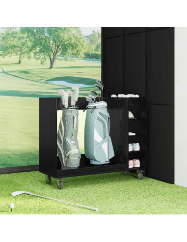 Armadio per Golf con ruota Rovere Nero 120 x 45 x 98 cm