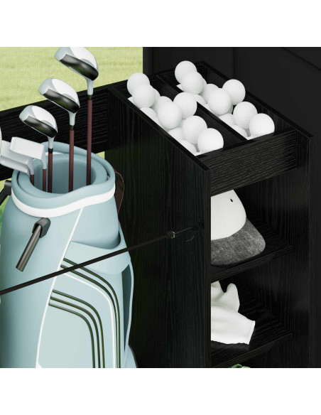 Armadio per Golf con ruota Rovere Nero 120 x 45 x 98 cm