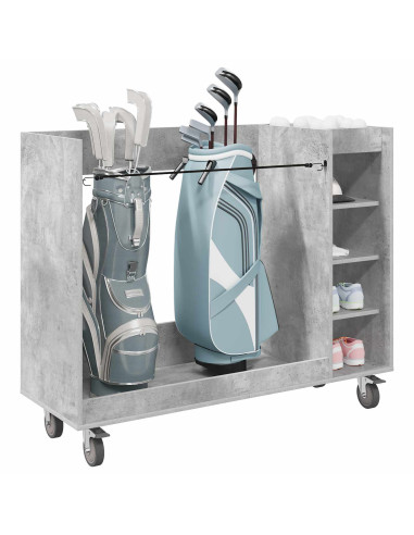 Armadio per Golf con ruota Grigio cemento 120 x 45 x 98 cm