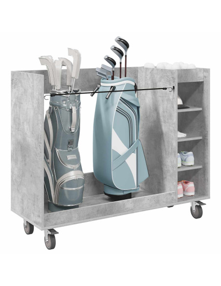 Armadio per Golf con ruota Grigio cemento 120 x 45 x 98 cm