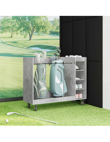 Armadio per Golf con ruota Grigio cemento 120 x 45 x 98 cm