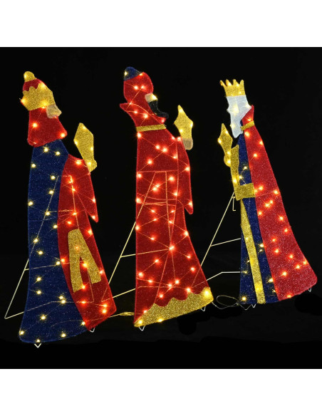 Illuminazione Natalizia dei 3 Magi 3 pcs Bianco caldo 105 cm
